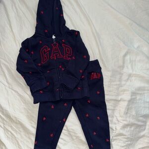 GAP Kids Navy and Red Heart Tracksuit